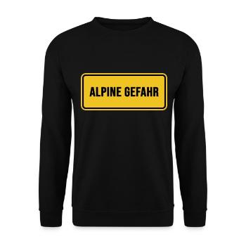 Mountain hike Alpine danger ridge walk bivouac - Unisex Sweatshirt - black - Front - Alina (178cm) & Michal (187cm)