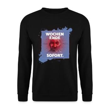 Wochenende SOFORT. - Unisex Pullover - Schwarz - Vorne - Alina (178cm) & Michal (187cm)
