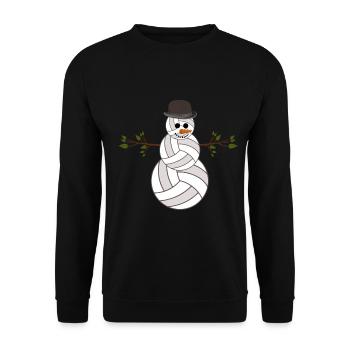 Volley-ball Volley-ball Bonhomme de neige Boules de Noël - Sweat-shirt Unisexe - noir - Devant - Alina (178cm) & Michal (187cm)