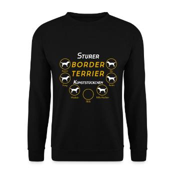 BORDER TERRIER Chemise d'idées cadeaux - Sweat-shirt Unisexe - noir - Devant - Alina (178cm) & Michal (187cm)