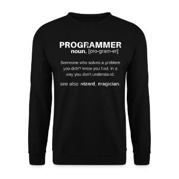 Explication drôle d'ordinateur de programmeur de cadeau - Sweat-shirt Unisexe - noir - Devant - Alina (178cm) & Michal (187cm)