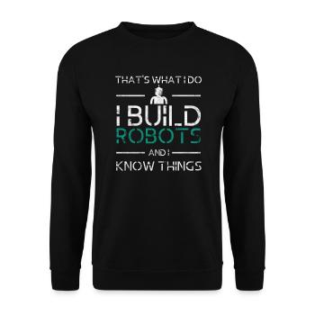 Robot technology engineer gift hobbyist - Unisex Sweatshirt - black - Front - Alina (178cm) & Michal (187cm)