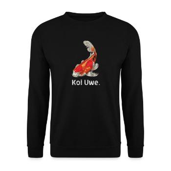 Koi Uwe T-Shirt für einen Kai Uwe - Unisex Pullover - Schwarz - Vorne - Alina (178cm) & Michal (187cm)
