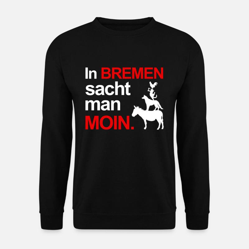 Bremen Spruch Moin Stadtmusikanten - Unisex Pullover - Schwarz
