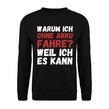 Anti E-Bike - Warum ich ohne Akku fahre - Unisex Pullover - Schwarz - Vorne - Alina (178cm) & Michal (187cm)