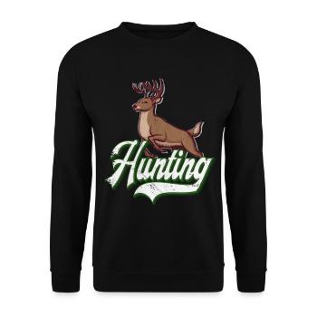 Chasse chasseur cerf cerf cadeau de chasse chien de chasse - Sweat-shirt Unisexe - noir - Devant - Alina (178cm) & Michal (187cm)