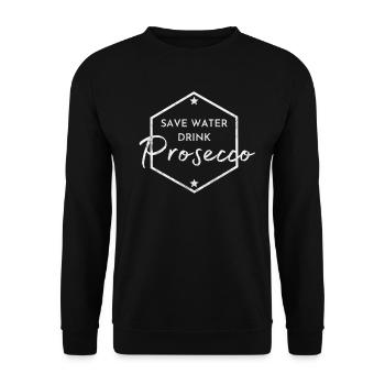 Economisez de l'eau Boisson Prosecco - Sweat-shirt Unisexe - noir - Devant - Alina (178cm) & Michal (187cm)