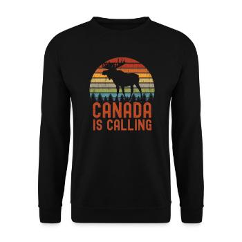 Canada is calling | Vacation Emigration Canada - Unisex Sweatshirt - black - Front - Alina (178cm) & Michal (187cm)