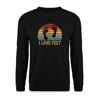 J'aime les pieds - Fétichiste des pieds Fétichiste des pieds - Sweat-shirt Unisexe - noir - Devant - Alina (178cm) & Michal (187cm)