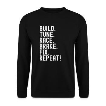 Motor Sport Racing Mechanic Tuning Tuner - Unisex Sweatshirt - black - Front - Alina (178cm) & Michal (187cm)