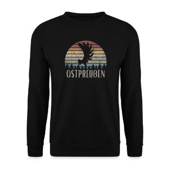 Ostpreußen Elchschaufel - Unisex Pullover - Schwarz - Vorne - Alina (178cm) & Michal (187cm)