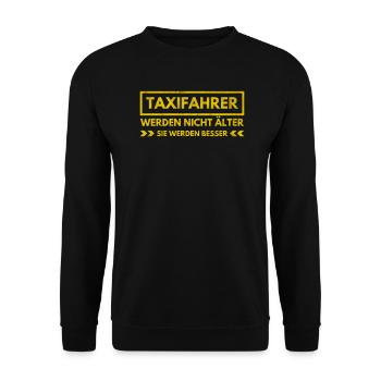 Taxi Taxifahrer Geburtstag Geschenk - Unisex Pullover - Schwarz - Vorne - Alina (178cm) & Michal (187cm)