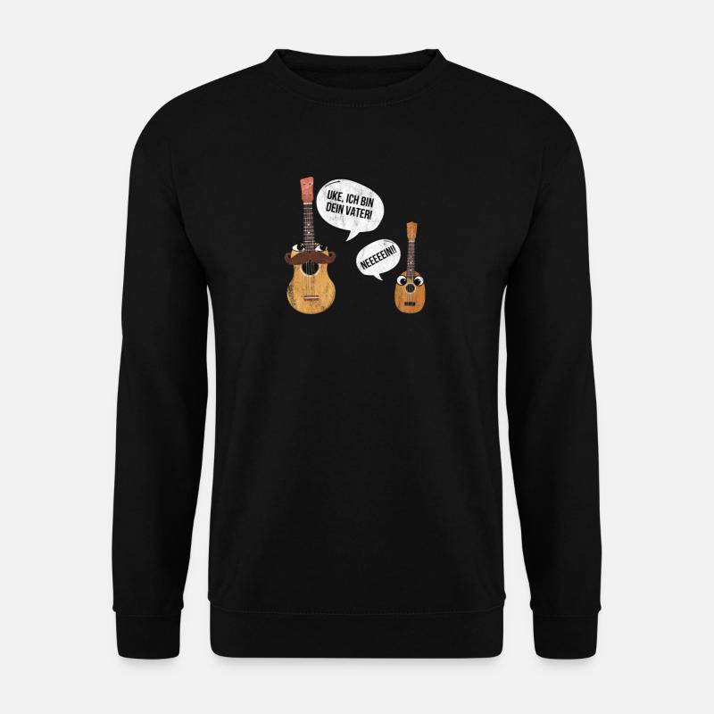 Ukulele - Vater Sohn - Unisex Pullover - Schwarz