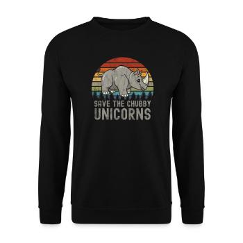 Save the chubby unicorns - Unisex Sweatshirt - black - Front - Alina (178cm) & Michal (187cm)
