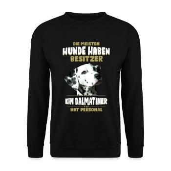 Dalmatiner Tshirt - Dalmatiner Hund Shirt - Unisex Pullover - Schwarz - Vorne - Alina (178cm) & Michal (187cm)