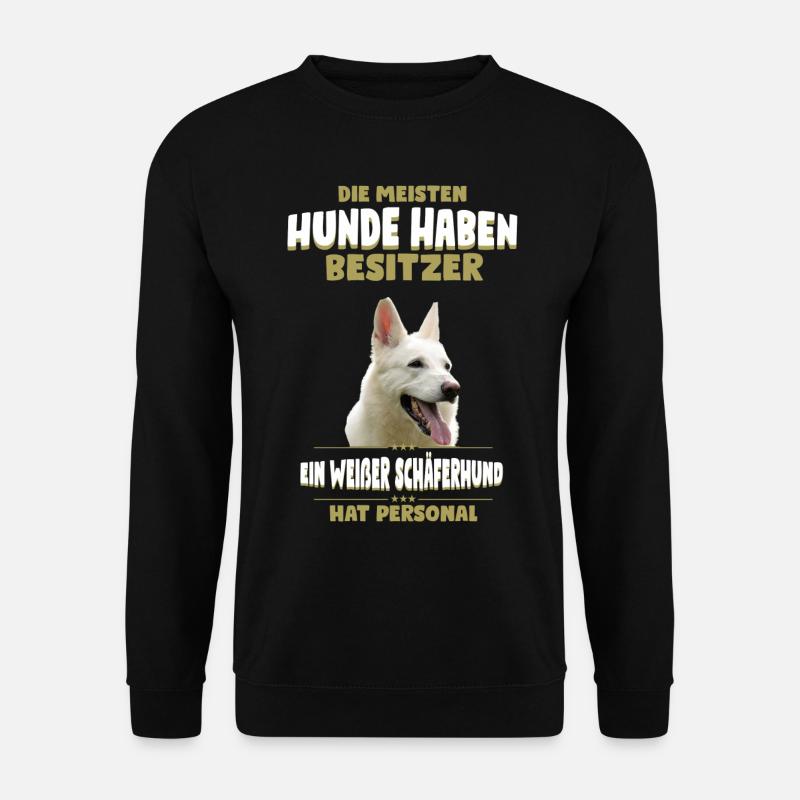 Weisser Schäferhund Tshirt - Weisser Schäferhund - Unisex Pullover - Schwarz