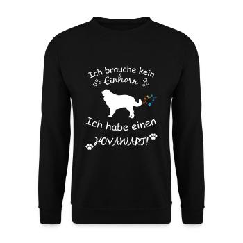 Hovawart Tshirt - Hovawart Hund Shirt - Unisex Pullover - Schwarz - Vorne - Alina (178cm) & Michal (187cm)