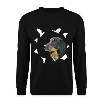 Hovawart Tshirt - Hovawart chien chemise - Sweat-shirt Unisexe - noir - Devant - Alina (178cm) & Michal (187cm)