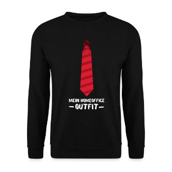 Lustiges Homeoffice Outfit - Krawatte - Unisex Pullover - Schwarz - Vorne - Alina (178cm) & Michal (187cm)