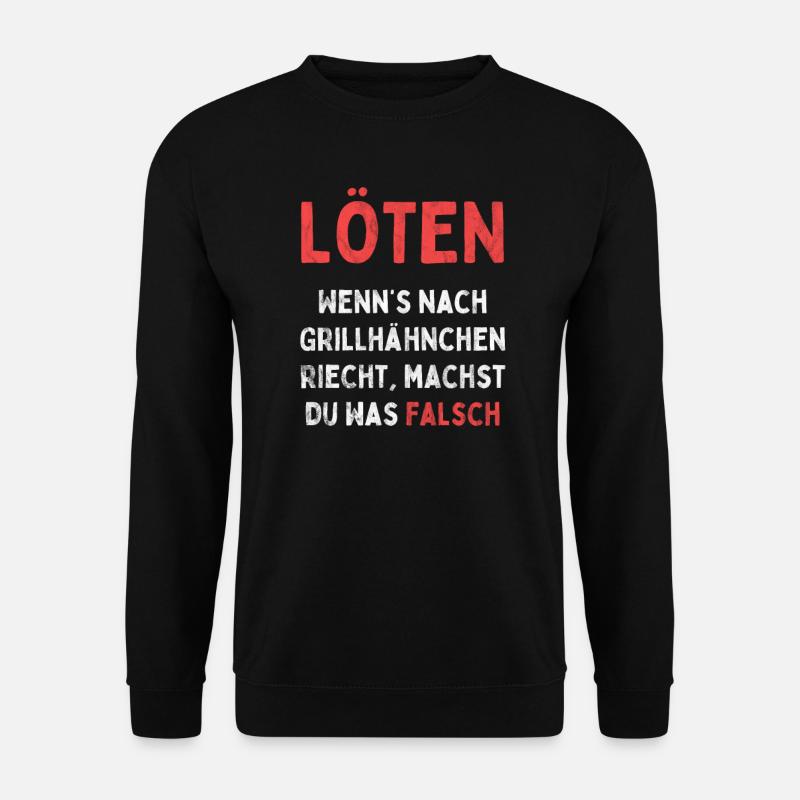 Löten - Handwerker - Unisex Pullover - Schwarz