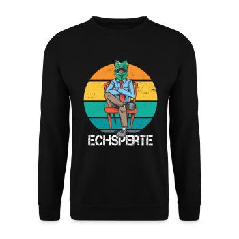 Echsperte Lustiges Grünes Chamäleon Reptilien - Unisex Pullover - Schwarz - Vorne - Alina (178cm) & Michal (187cm)