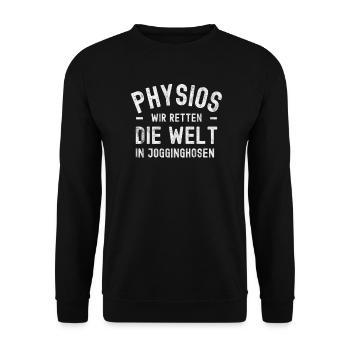 Physiotherapeuten Physiotherapie - Unisex Pullover - Schwarz - Vorne - Alina (178cm) & Michal (187cm)