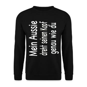 Australian Shepherd - Aussie - Unisex Pullover - Schwarz - Vorne - Alina (178cm) & Michal (187cm)
