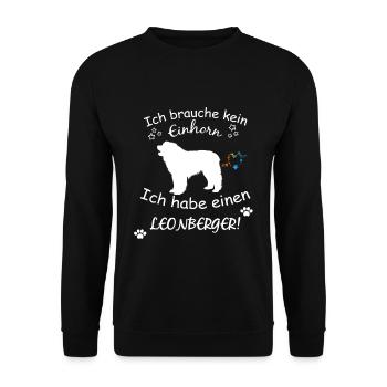 Leonberger Hund - Leonberger - Unisex Pullover - Schwarz - Vorne - Alina (178cm) & Michal (187cm)