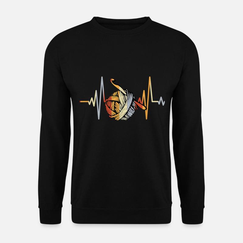 Herzausschlag Häkeln Stricken wollknäuel - Unisex Pullover - Schwarz