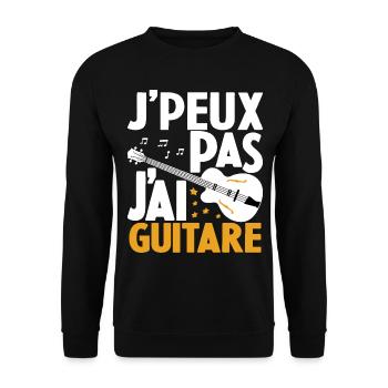 Je Peux Pas J'ai Guitare Drôle Guitare - Sweat-shirt Unisexe - noir - Devant - Alina (178cm) & Michal (187cm)