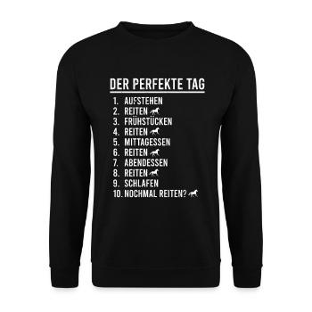 Stute oder Hengst für Reiter Reiterin Schimmel - Unisex Pullover - Schwarz - Vorne - Alina (178cm) & Michal (187cm)