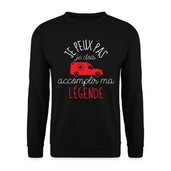 je peux pas je dois sauver des vies - Sweat-shirt Unisexe - noir - Devant - Alina (178cm) & Michal (187cm)