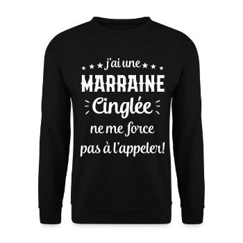 J'ai une Marraine Cinglée - Sweat-shirt Unisexe - noir - Devant - Alina (178cm) & Michal (187cm)