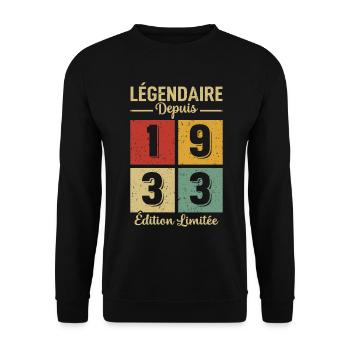 Légendaire Depuis 1933 - Sweat-shirt Unisexe - noir - Devant - Alina (178cm) & Michal (187cm)