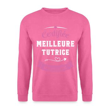 Certifiée meilleure tutrice du monde - Sweat-shirt Unisexe - rose - Devant