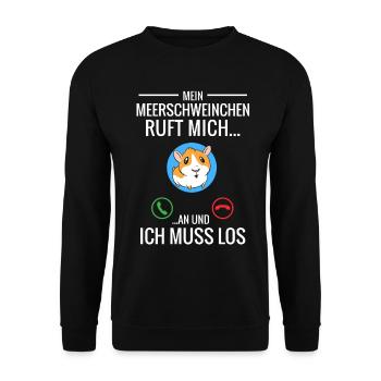 Funny Guinea Pig - Unisex Pullover - Schwarz - Vorne - Alina (178cm) & Michal (187cm)