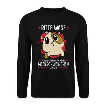 Cute Guinea Pig - Unisex Pullover - Schwarz - Vorne - Alina (178cm) & Michal (187cm)