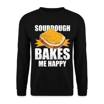 Sourdough Bakes Me Happy - Bread Baking - Unisex Pullover - Schwarz - Vorne - Alina (178cm) & Michal (187cm)