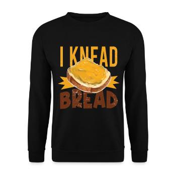 I Knead Bread - Baker - Unisex Sweatshirt - black - Front - Alina (178cm) & Michal (187cm)