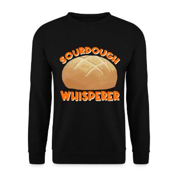 Sourdough Whisperer | Bread Baking - Unisex Pullover - Schwarz - Vorne - Alina (178cm) & Michal (187cm)