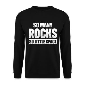 Tant de roches si peu d’espace | Collecte de roches - Sweat-shirt Unisexe - noir - Devant - Alina (178cm) & Michal (187cm)