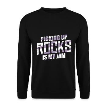 Ramasser des roches est ma confiture | Collectionneur de roches - Sweat-shirt Unisexe - noir - Devant - Alina (178cm) & Michal (187cm)
