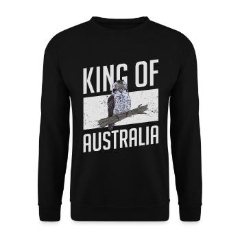 King Of Australia - Kookaburra - Unisex Sweatshirt - black - Front - Alina (178cm) & Michal (187cm)