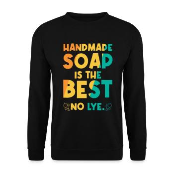 Le savon fait à la main est le meilleur - Pas de lessive - Sweat-shirt Unisexe - noir - Devant - Alina (178cm) & Michal (187cm)