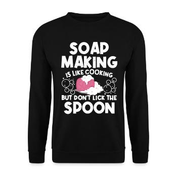 Funny Soap Making - Unisex Pullover - Schwarz - Vorne - Alina (178cm) & Michal (187cm)