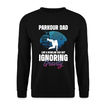 Parkour Design For Freerunner Dads | Freerunning - Unisex Sweatshirt - black - Front - Alina (178cm) & Michal (187cm)