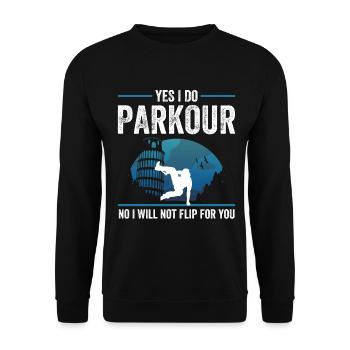 Parkour Design pour Freerunner | Freerunning - Sweat-shirt Unisexe - noir - Devant - Alina (178cm) & Michal (187cm)