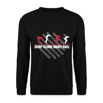 Parkour Design For Freerunner | Freerunning - Unisex Sweatshirt - black - Front - Alina (178cm) & Michal (187cm)