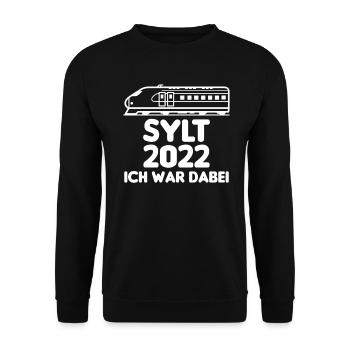 Sylt 2022 ich war dabei - Party an Nordsee Urlaub - Unisex Pullover - Schwarz - Vorne - Alina (178cm) & Michal (187cm)
