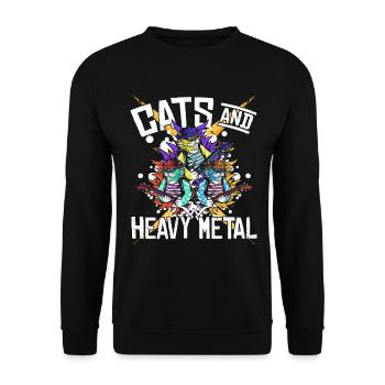 Cats & Heavy Metal - Unisex Sweatshirt - black - Front - Alina (178cm) & Michal (187cm)